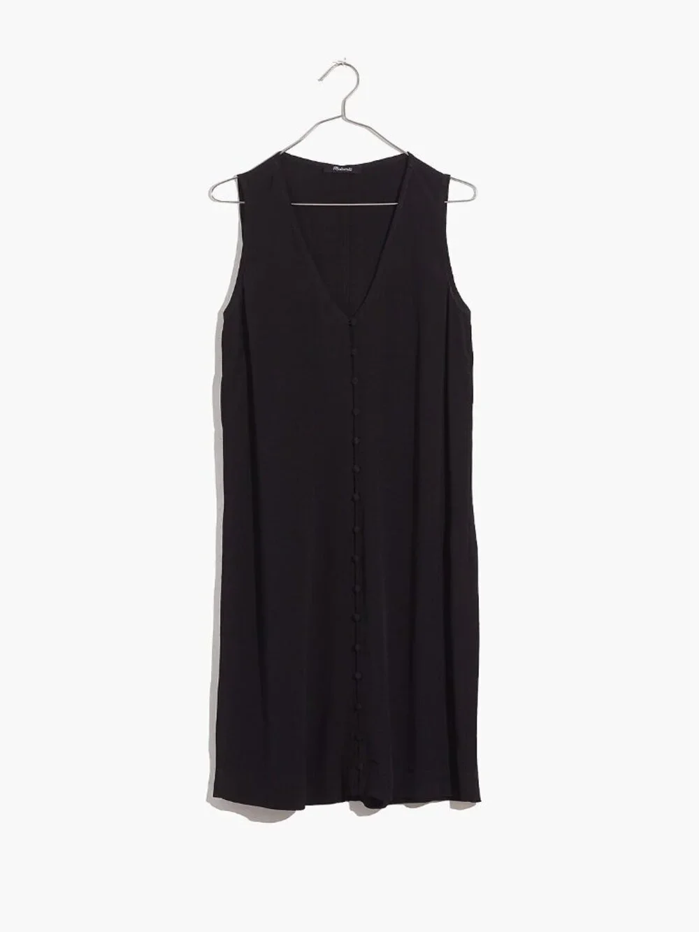 Madewell Heather Button Front Dress in True Black - sz Medium